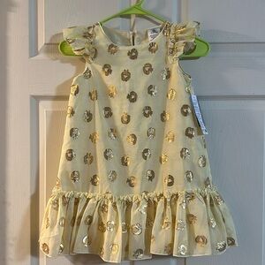 Disney Snow White  Gold Polka Dot Kids Dress
